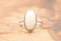 Genuine White Buffalo Turquoise Sterling Silver Ring
